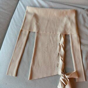 Revolve Off the Shoulder Knit Sweater | Camila Coelho Ribbed Tie Top | XS